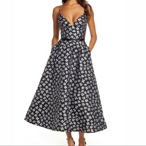 NWT ML Monique Lhuillier Jacquard Midi Dress - 12